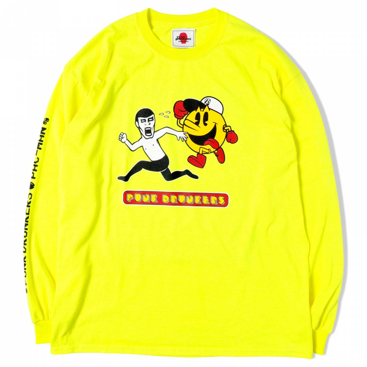 Gekirock Clothing Na Twitteru 予約商品 Punk Drunkers Pdsxpac Man 逃げロンtee T Co Ucwlbyv3bi みんな大好きナムコの代表作 Pac Man とのコラボ あいつがパックマンから逃げるっ パックマンは まるパcap を被って舌を出している 袖には 互い