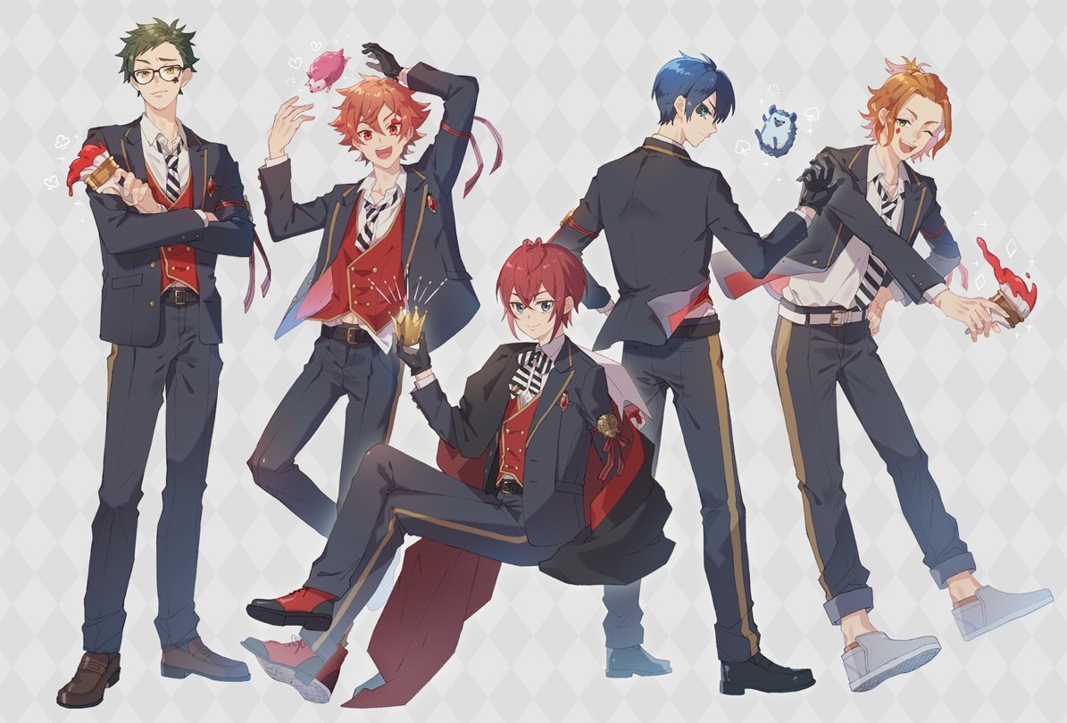 ツイステ ハーツラビュル並べた ふじなりのイラスト