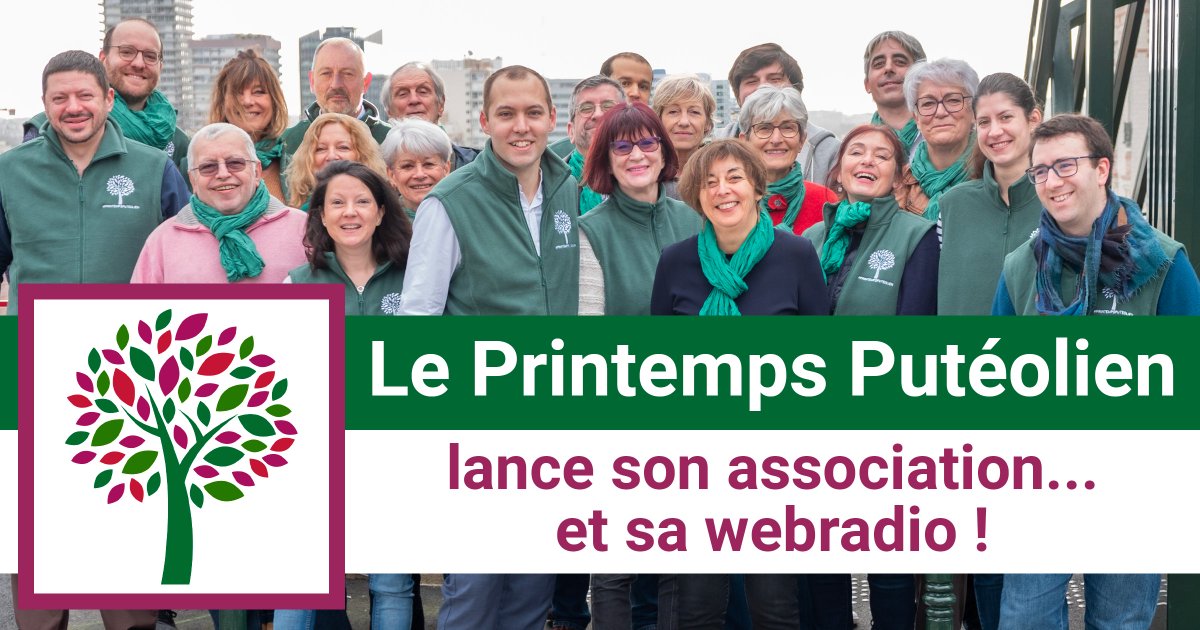 Le Printemps Putéolien 🌳 devient la première association écologiste et solidaire indépendante de #Puteaux ! Et lance sa webradio, Puteaux Radio : printempsputeolien.com/webradio