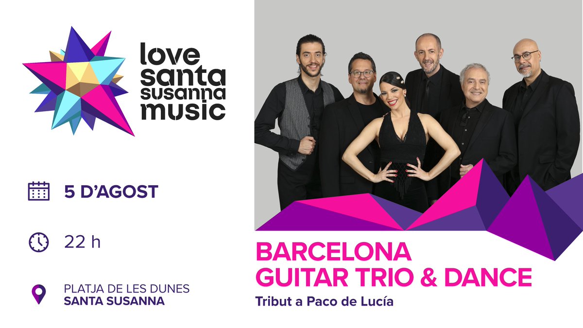 💃 El flamenc més genuí arribarà de les guitarres dels Barcelona Guitar Trio &amp; Dance. Rememoraran compositors del nivell de Manuel de Falla, Chick Corea i Paco de Lucía. A peu de platja i amb la lluna il·luminant el mar, què més es pot demanar!

#lovesantamusic20 #SantaSusanna