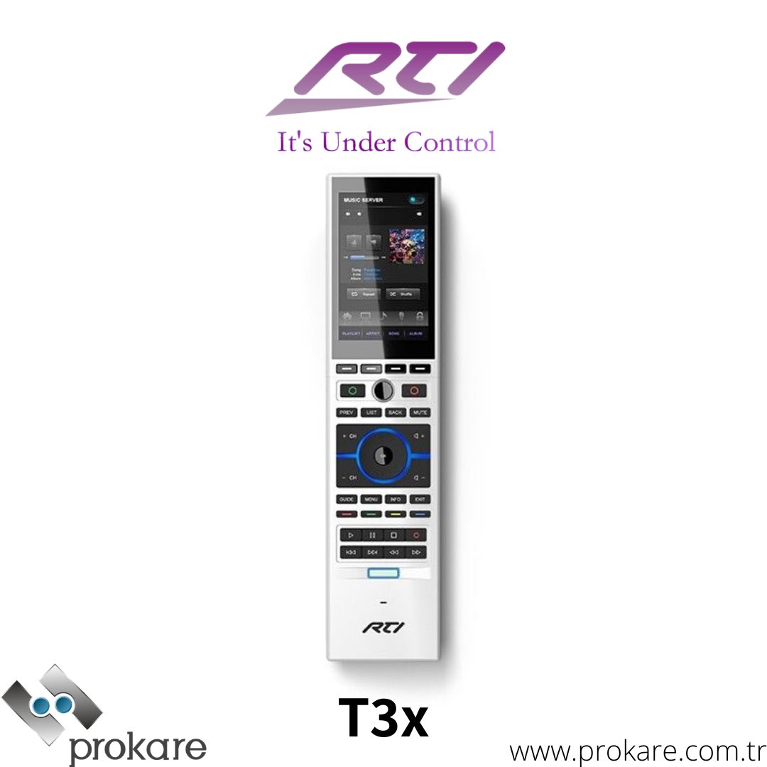 prokare's tweet photo. RTI T3x.. Evinizin ve işyerinizin tüm kontrolü tek bir kumanda üzerinden hem fiziksel tuşları hemde 3,5” yüksek çözünürlüklü dokunmatik ekranıyla parmaklarınızın ucunda olsun.. Bilgi için iletişime geçebilirsiniz.. #prokare #rticorp #rti https://t.co/jUgKEnNJ1J