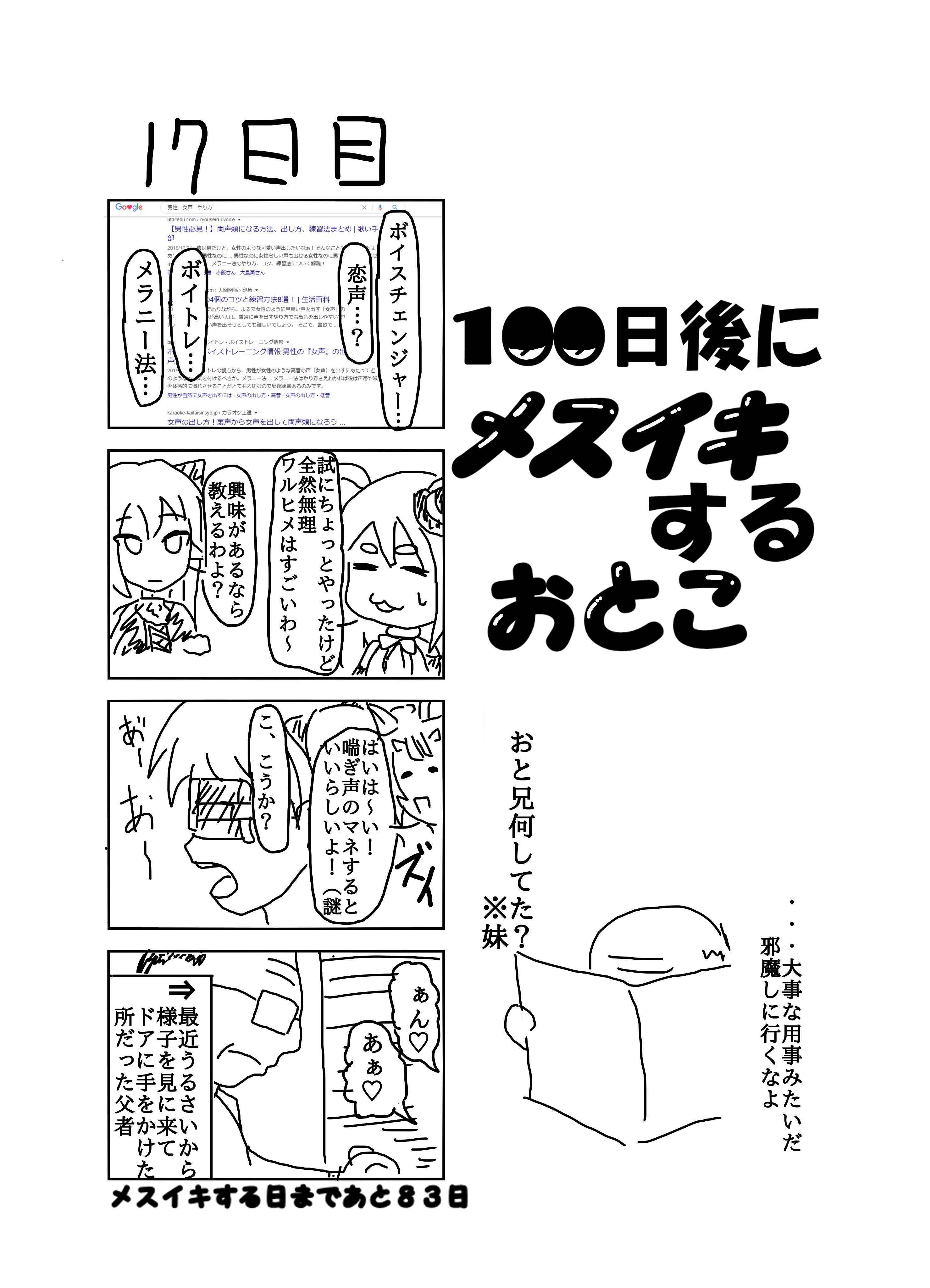 １００日後にメスイキするおとこ１日目 ５０日目 Twitter