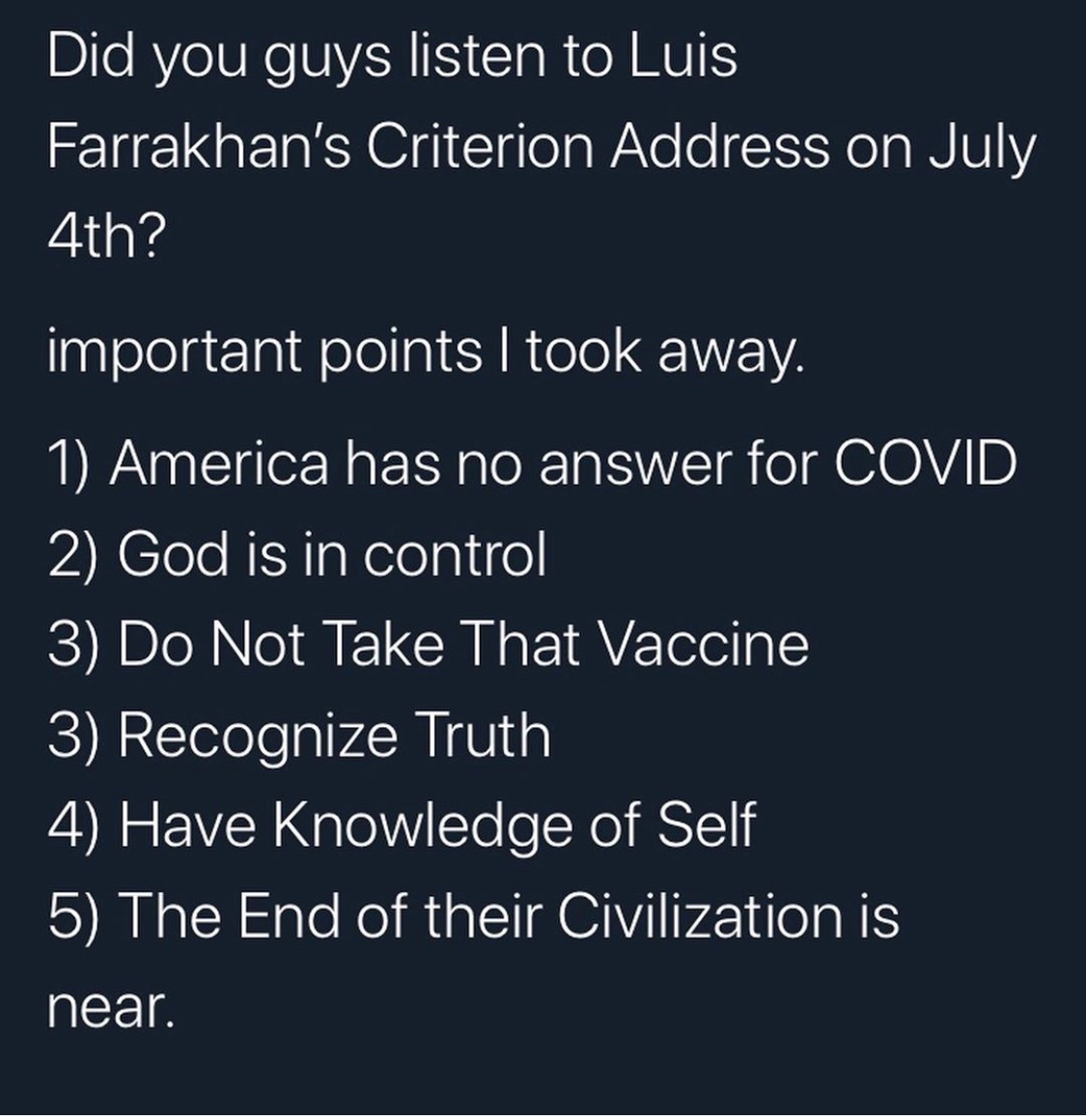 Someone text me this. And all I can say is Alhamdulillah to the witness bearers who didn't take shadah never went to a mosque and before July 4th had never listened to entire lecture from #Farrakhan