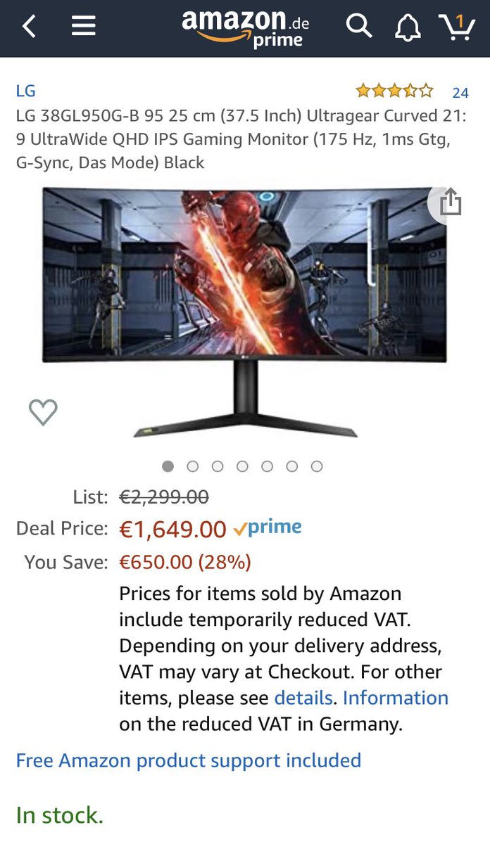 SvihraPeter's tweet photo. @AmazonHelp Sure, thanks: LG 38GL950G-B https://t.co/amPLEMcw0H with delivery to Slovakia https://t.co/DsijXwHNvT