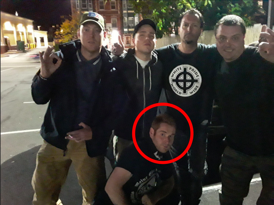9/ In the fall of 2019, he attended a Patriot Front banner drop in Hartford, CT, alongside National Socialist Movement members Sarah Flynn and Anthony Petruccelli, and former Resist Marxism spokesman Michael Moura (black baseball cap).Moura and Petruccelli are also NSC-131.