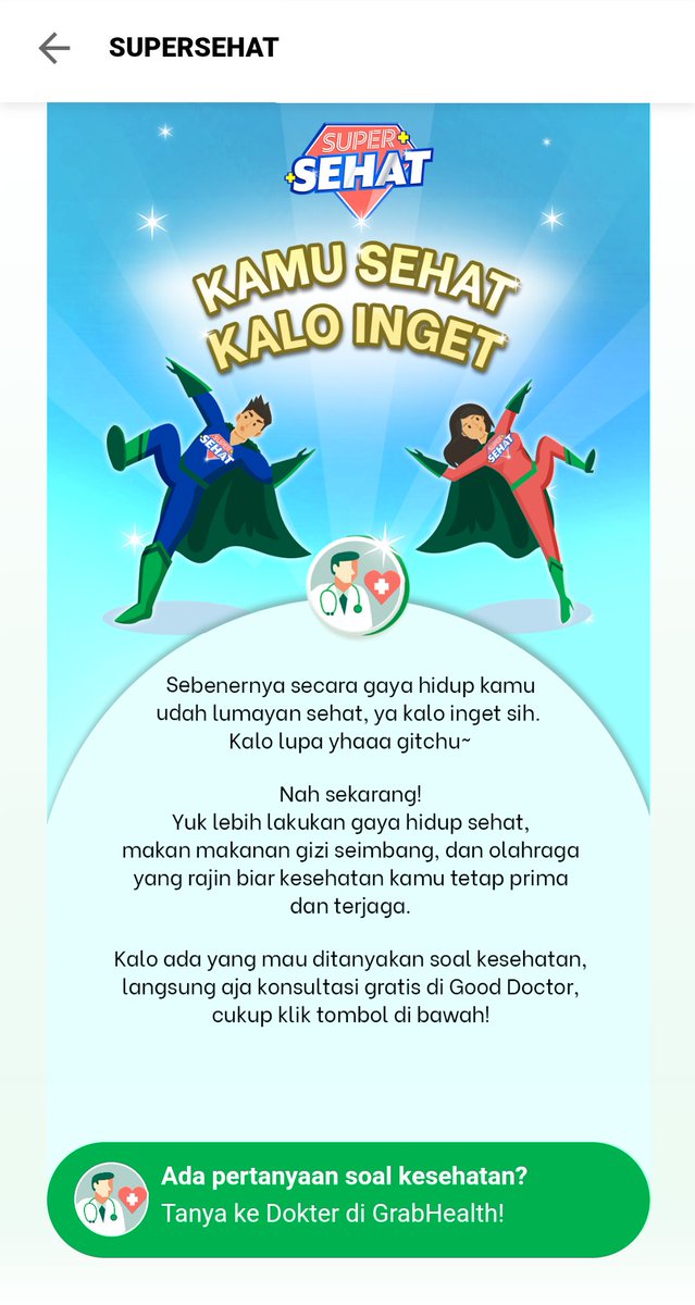 AnggaNww's tweet photo. terimakasih GrabhHealth sudah mengingatkan untuk rajin makan buah, sayur dan sering olahraga. @Have_84 @Layagitaa @Chycika #Supersehat #BaikBersama https://t.co/nTNTGybIDQ