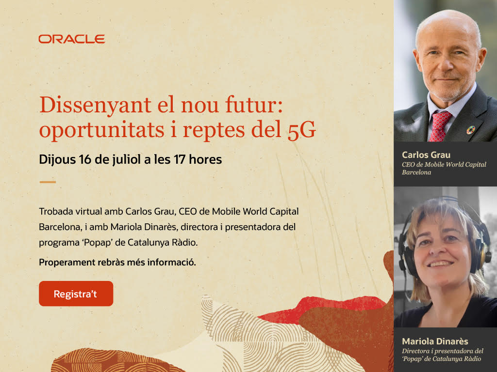 intermediagdc's tweet photo. 👉"Dissenyant el nou futur: oportunitats i reptes del #5G"
Conferència organitzada per @oracle_es amb @carlosgraulara, CEO @MWCapital, i @HolaMariola, directora i presentadora del "Popap" de @CatalunyaRadio    
📅Dijous 16 de juliol, 17h
✏️Registra't a: https://t.co/EuE9trfOnd https://t.co/WUO4H2xyLQ
