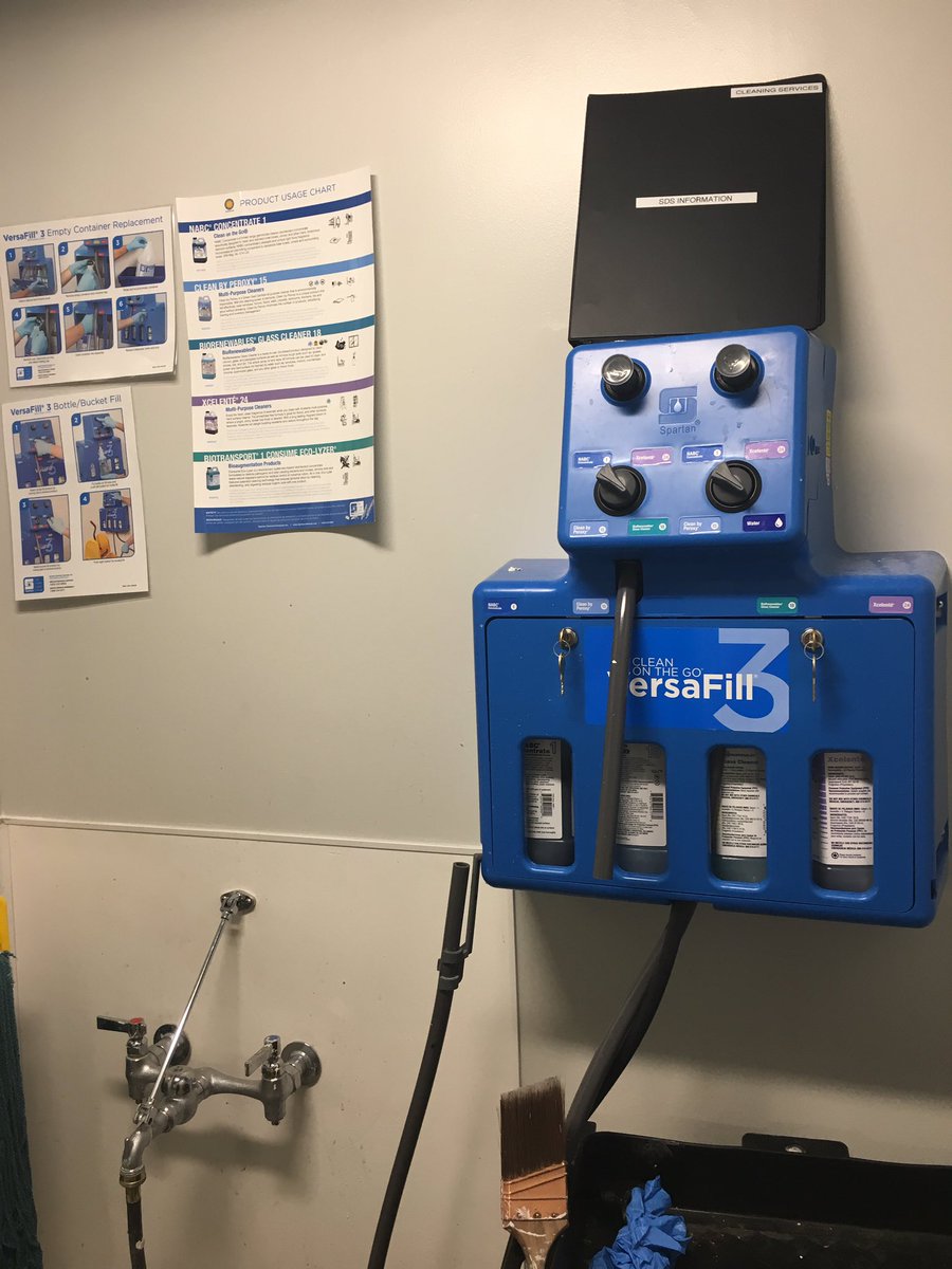 Proclean2020's tweet image. Spartan’s chemical dilution System at one of our facilities. Facilities Management means taking control of all aspects of property maintenance. From proper chemical management to the high sanitation standards. #buildingleadership #winwin #facilitymanagement #propertymanagement