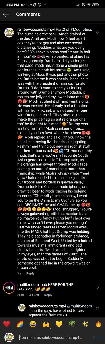 rainbowcoconutz's tweet photo. {Part 2} in the #Modirotica series out now ~
.
.
If y'all want more elite Modi content catch me at @rainbowcoconuts.jpg on IG #fanfic #modi #ModiExposesModi #ModiStrongestPmEver #modiinladakh #modiinstagram #modigram https://t.co/12y2ruI65m