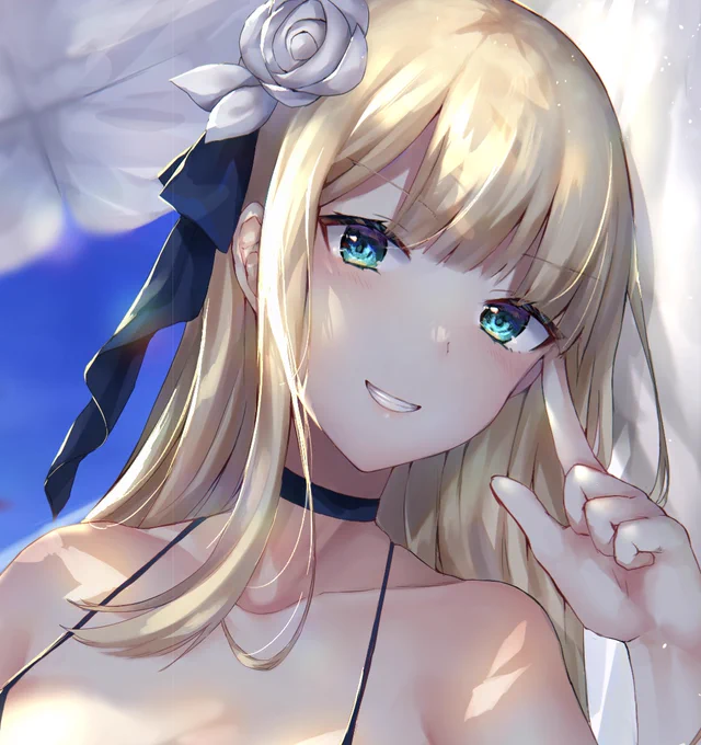 「どうしたんだい我が弟子?私の水着姿に見惚れてしまっていたのかな?」
#FGO 