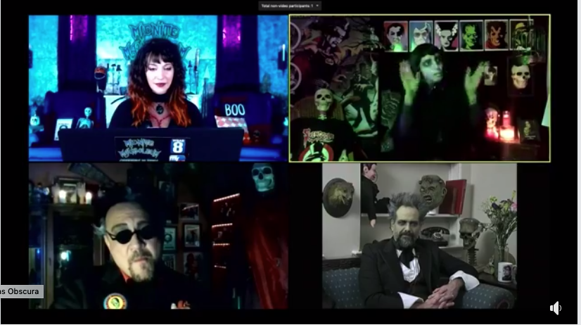 disgruntmonkey's tweet photo. Missed this last night, so happy to see that's it's on Facebook! Thanks @doc_freak for sharing link! Thank you @CountCrowley, @Dastmalchian, @marlenamidnite, and the great @Svengoolie! Fantastic to see love for horror movie hosts! #horrorhosts #Svengoolie 
https://t.co/pmFECq2SX6 https://t.co/jR5J8hq11E