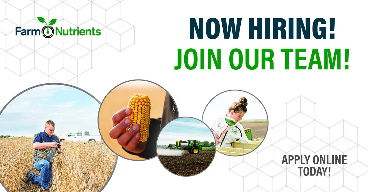 FarmNutrients's tweet photo. We're looking to add to our team! We have several positions open. Check them out by visiting our website: https://t.co/T8MH7i0M2r https://t.co/mCCJAimgK1