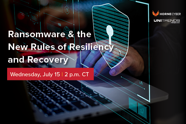 HORNECyber's tweet photo. We are joining Unitrends for a webinar on July 15th to review what you need to know to take proactive #resiliency measures and selecting recovery solutions for your business. Sign up here: https://t.co/UvMKXMhwCB
#ransomware #proactivecybersecurity https://t.co/j449qKbW37