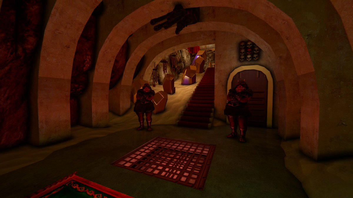 anarchyarcade's tweet photo. I've added a substantial amount of new areas to my desert metaverse town. :) In particular, I've been giving many of the buildings in the town basements that have a secret entrance into the Dusty Mine, which is more of a smuggling tunnel than a mine. :D #worldbuilding #3ddesktop https://t.co/tDv5iUC8BY