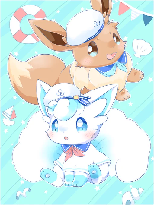 マリンイーブイとアローラロコン⚓️
素敵なタグ失礼します!

#マリン風ポケモン 