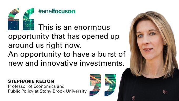 🔋This is the moment to act, to be bold and make a green revolution. How? Investing in #GreenTech without leaving nobody behind <a href="/StephanieKelton/">Stephanie Kelton</a> 
#EnelFocusOn #Ad #GreenRecovery <a href="/EnelGroup/">Enel Group</a> 
Live x.com/i/broadcasts/1…