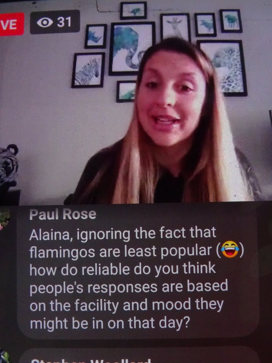 ZooStephen's tweet photo. Great talk #virtualzooscience2020 from @alainamacri on her Animal Connections PhD study @QUBelfast   Some analysis of early findings - what does it mean to feel connected?
Good online Q&amp;A afterwards too.
Take part in the survey - see @BIAZA research committee FB page 💚 https://t.co/0e4cRZmBZJ