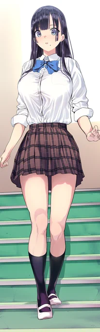 おっぱいでシャツがパツパツになってるJK 