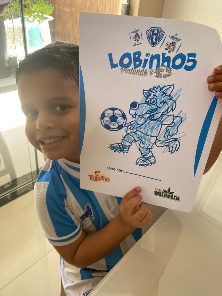 Paysandu's tweet photo. Olha o Antônio Neto, o Arthur Barros e a Chiara Campos com seus desenhos coloridos do quadro “Lobinhos pintando o 7”! 🎨💙🤩

Quer os desenhos para a criançada pintar? Manda uma mensagem pra gente! 🔵⚪️

📱(91) 99122-1250 (Whatsapp) | #Pintandoo7 #PaysandudaAmazônia https://t.co/Wl51ekhHnB