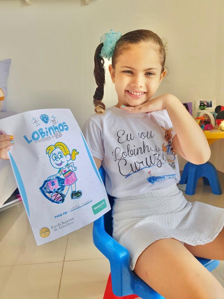 Paysandu's tweet photo. Olha o Antônio Neto, o Arthur Barros e a Chiara Campos com seus desenhos coloridos do quadro “Lobinhos pintando o 7”! 🎨💙🤩

Quer os desenhos para a criançada pintar? Manda uma mensagem pra gente! 🔵⚪️

📱(91) 99122-1250 (Whatsapp) | #Pintandoo7 #PaysandudaAmazônia https://t.co/Wl51ekhHnB