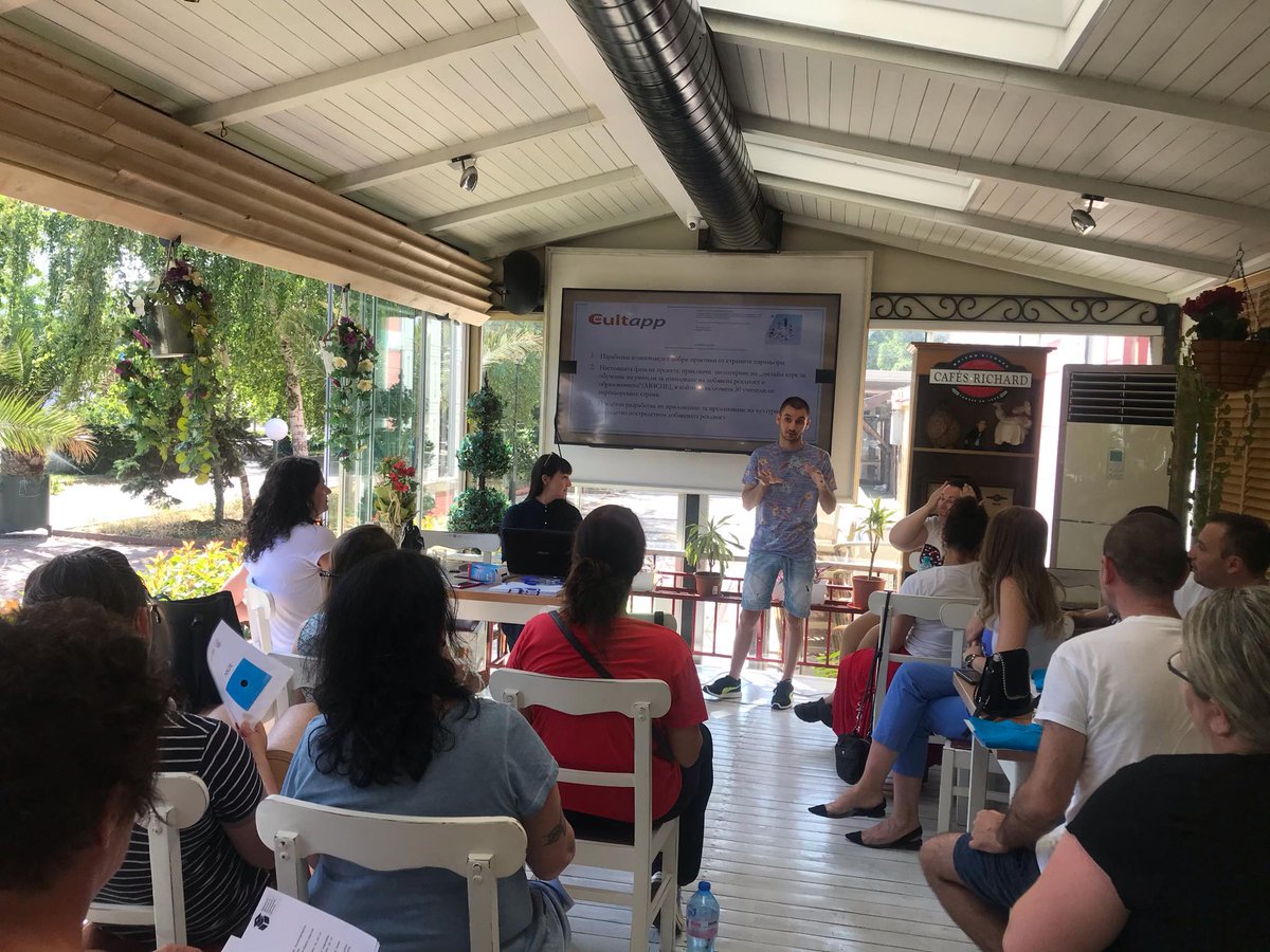 app_cult's tweet photo. The project #CultApp was presented during the traditional NART's Summer Academy for inclusion in the begging of July in the town of Pomorie/Bulgaria. The participants in the event were teachers and specialists in inclusive education from all over Bulgaria. https://t.co/yVmUM2uyb7