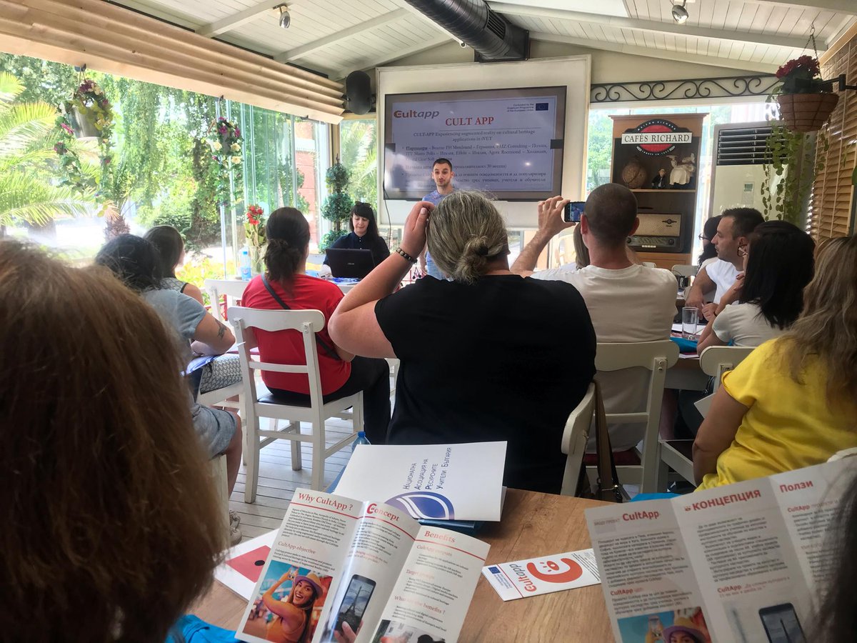 app_cult's tweet photo. The project #CultApp was presented during the traditional NART's Summer Academy for inclusion in the begging of July in the town of Pomorie/Bulgaria. The participants in the event were teachers and specialists in inclusive education from all over Bulgaria. https://t.co/yVmUM2uyb7