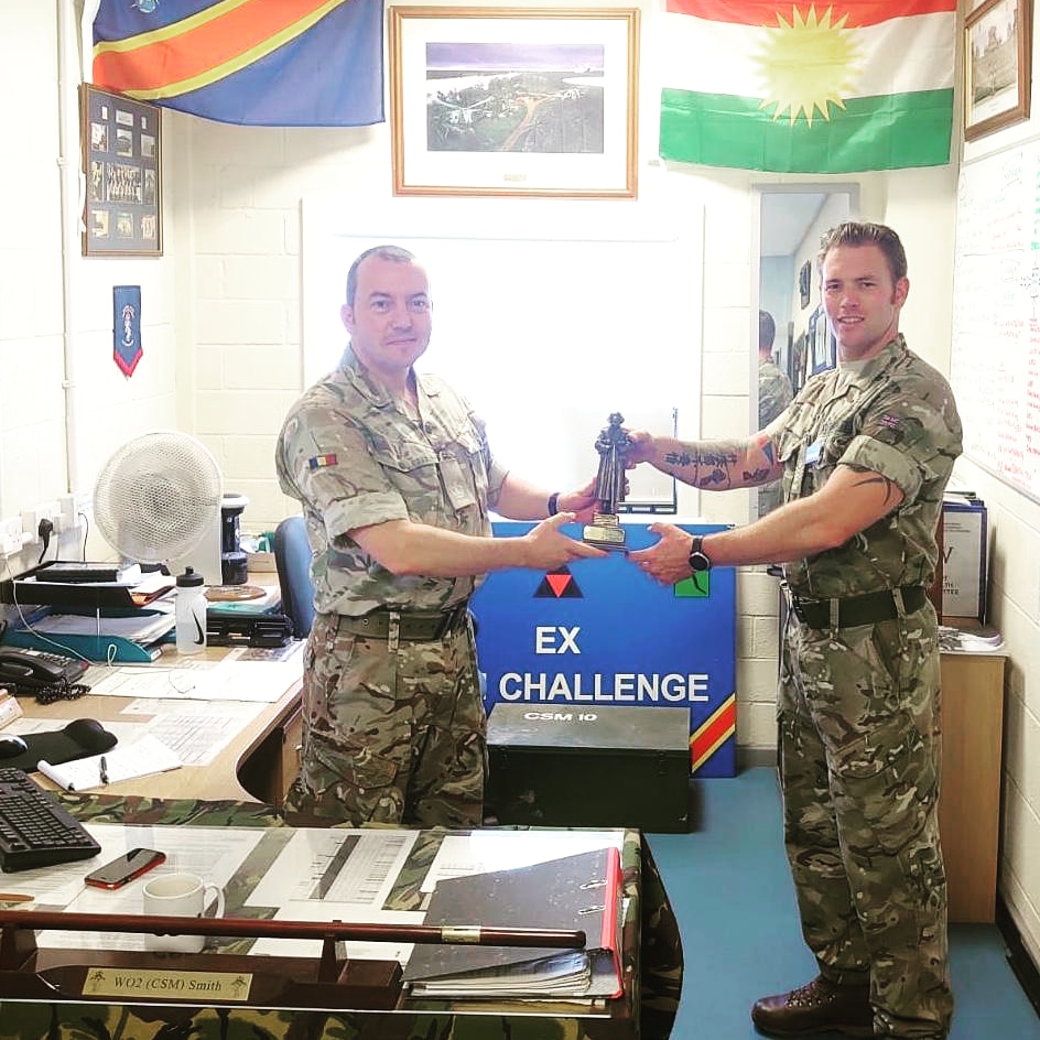 The 4 REME WO and Sgts' Mess says farewell from a distance to Sgt Douthwaite on promotion to SSgt. The RSM and Mess members wish him every success in the future! 🇷🇴🍁🇷🇴