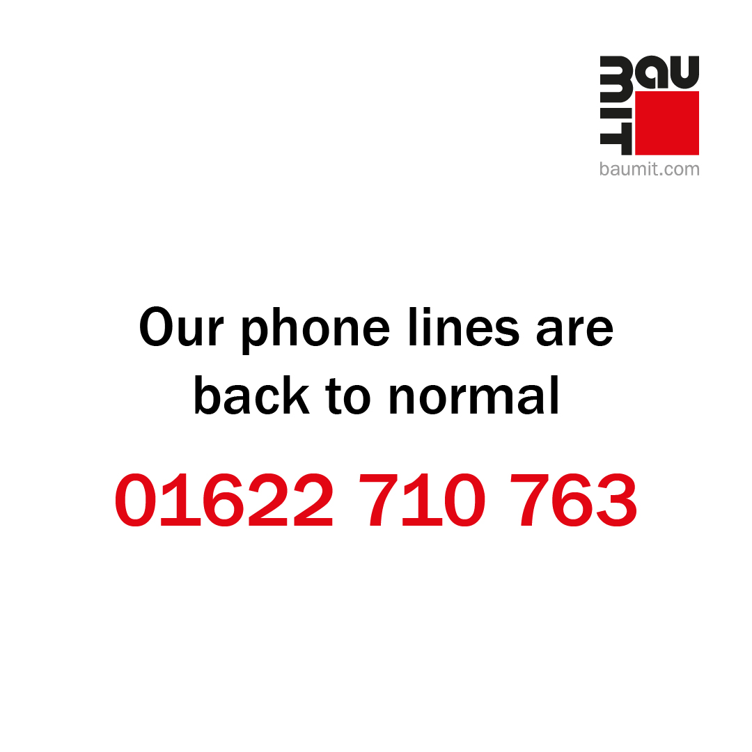 BaumitUKLtd's tweet photo. Our phone lines are back to normal and you can now contact us for orders and enquiries on the usual office number 📞 01622 710763 📞 https://t.co/xWX49hR2EZ
