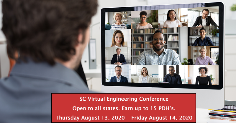 SCEngConference's tweet photo. Time is ticking! Only 38 days until the conference. Join us for the SC Engineering Conference, hosted virtually this year for the safety of all attendees. 

Register Here: 
https://t.co/HW3RYfbTe0 https://t.co/JZYeLFwnV5