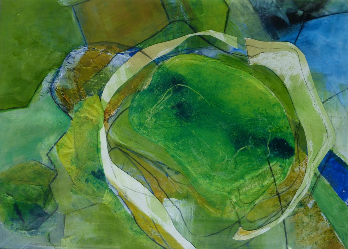 OldOswestryFort's tweet photo. More artwork from the Artists Hugging the Hillfort (AHH!) exhibition in 2016, a local creative response inspired by the 2nd Hillfort Hug at Old Oswestry. This one is entitled 'Enfolding the Ancient' by Gill Crozier. #heritage #art #artist #landscape #SaveOurSetting #campaign https://t.co/ZsBzN8ejvW