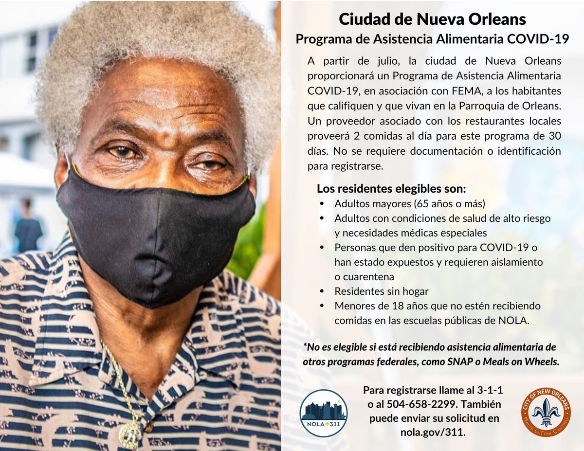 To sign up, New Orleans residents should call 3-1-1 or 504-658-2299. No documentation or ID is required is the registration process.