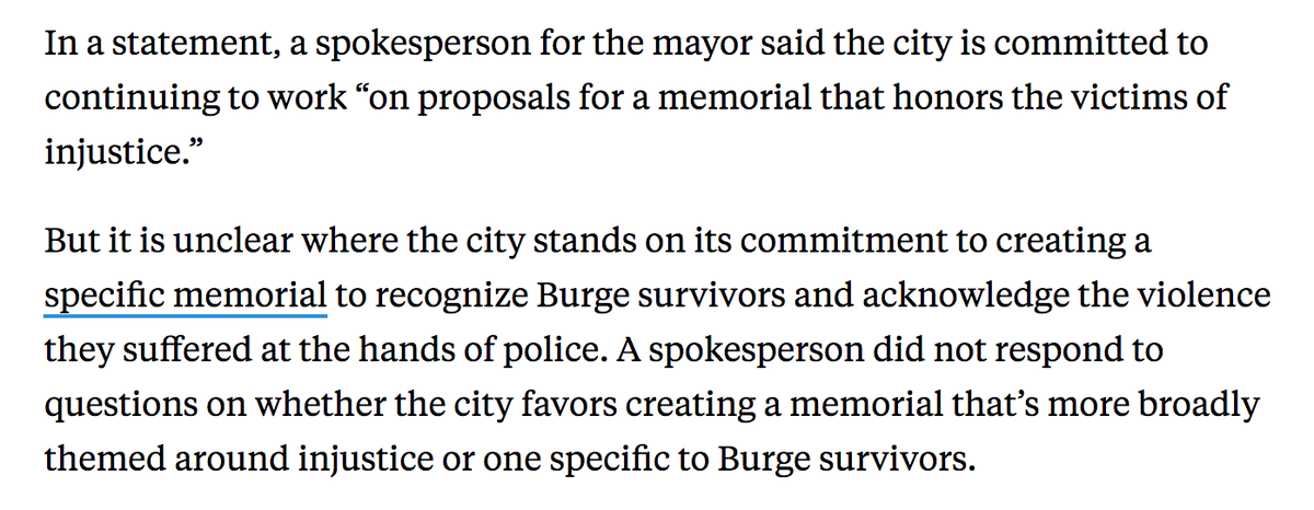 ChicagoTorture's tweet photo. It has been 5 years since the Reparations legislation was passed, but one of its key components—the memorial—has yet to be built. Rahm Emmanuel did not commit funds to be built before he left office and Lori Lightfoot has yet to follow through. https://t.co/CsjSUNccVc