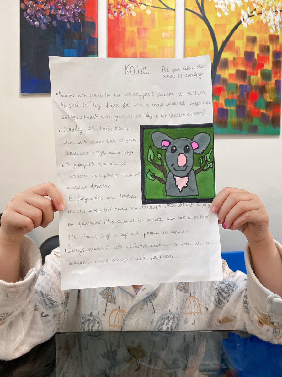 AprilandAlfred's tweet photo. April wrote a non- chronological report on the Koalas.🐨 Alfred make some feelings puppets. 🍭 @prestolee_1911 https://t.co/V7n7Ps4NzN
