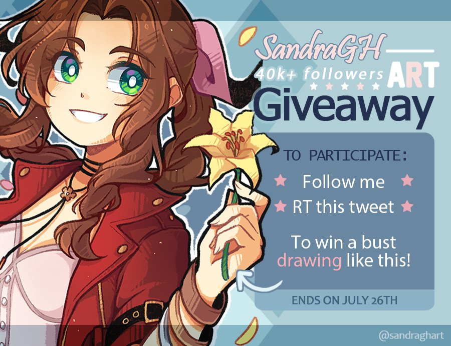 sandraghart's tweet photo. 🏵️ [ ART GIVEAWAY! ] 🏵️
Thank you so much for +40k followers and for all your love and support, guys! 🥺❤️ https://t.co/LvqCK055Wa