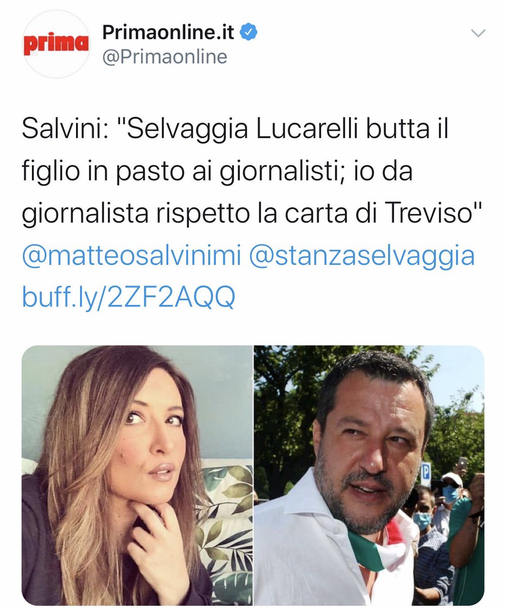 Non so se fa più ridere Salvini che accusa qualcuno di buttare in pasto qualcosa o qualcuno, “io da giornalista” o “io rispetto la carta di Treviso”.