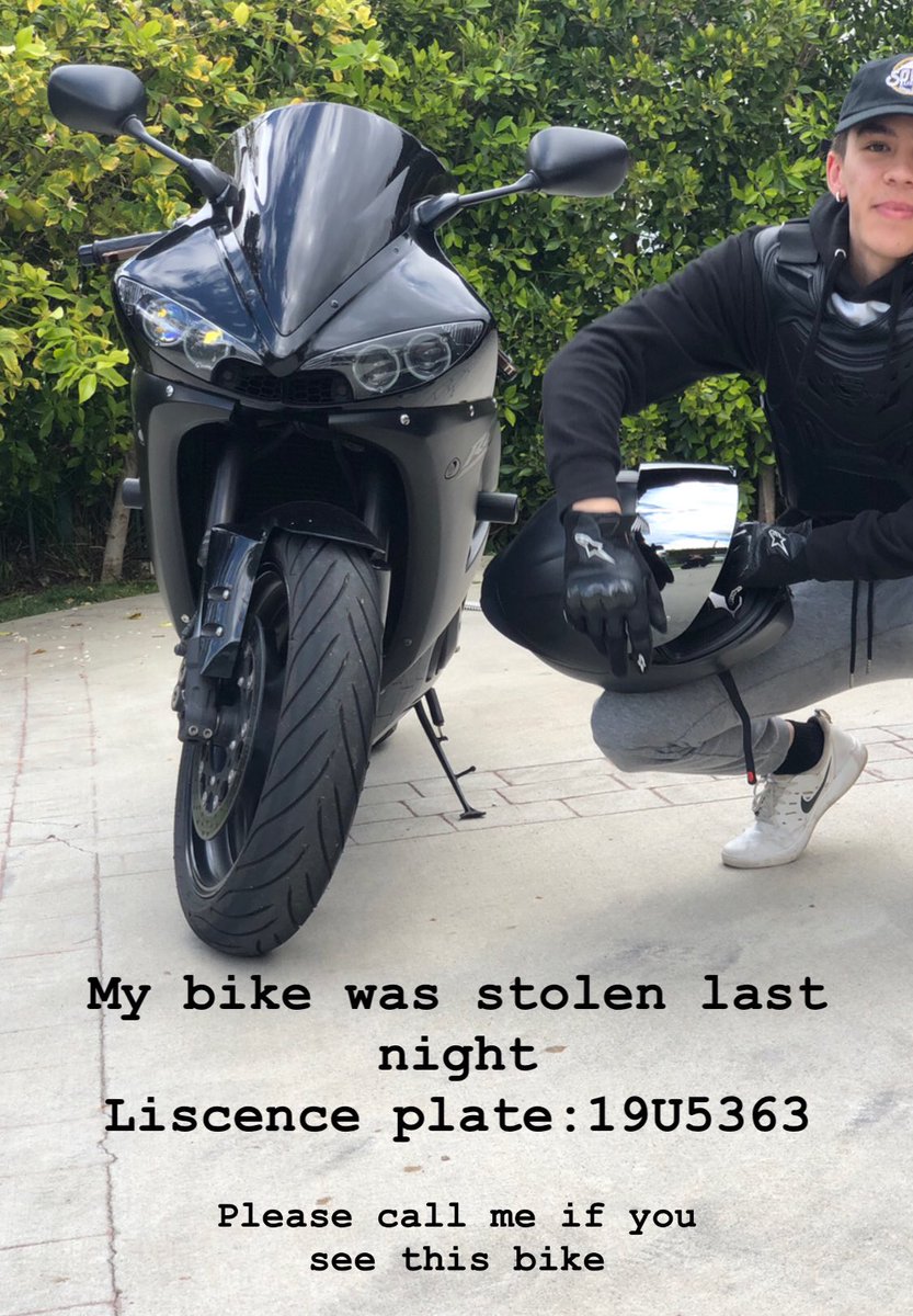 mattyannis's tweet photo. Please I’m just asking for a RT. If you call yourself a friend of mine. Just help me out for once. This is my first bike purchased on my own and i worked so hard to get it. 
Instagram @ matty_annis
Dm me if you see or hear anything. Thank you https://t.co/CamNsuAhNI