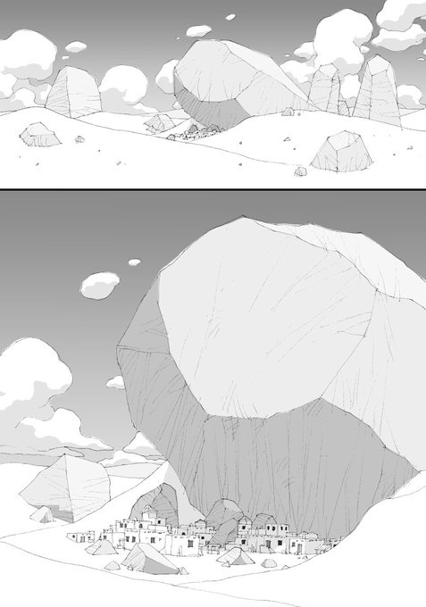 オイラの単行本「砂の神 空の人」から台詞フキダシ無し絵その,26

砂漠の中にある小さな村(^^;;
テクノロジーが進んでてもこーゆーのが住みやすい…みたいな生活を模倣している住人たち…なんて_φ(>∇<;) 