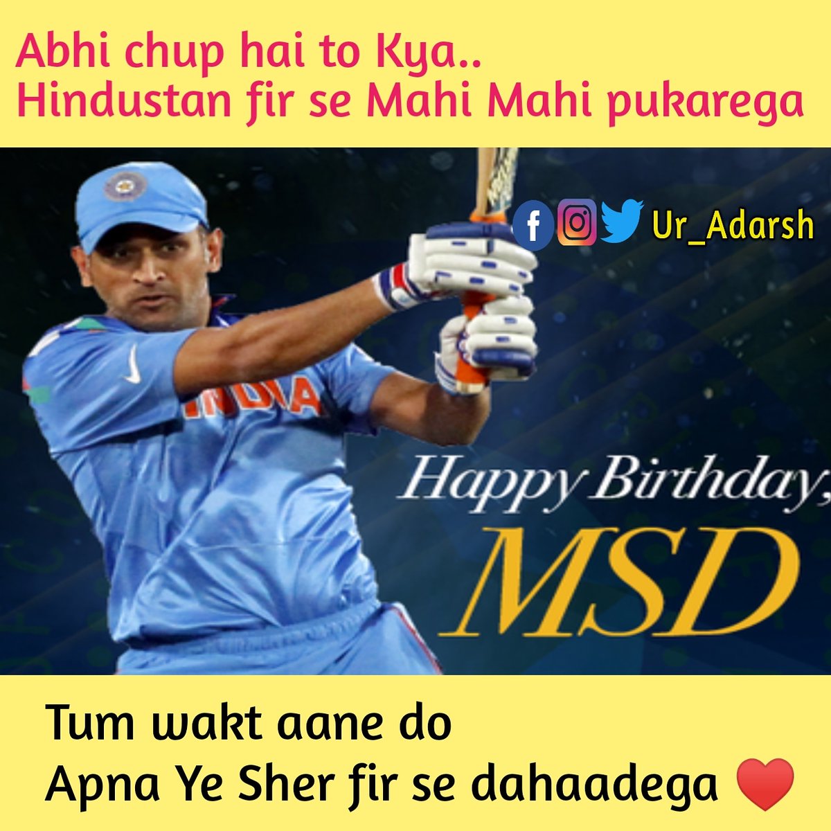 Ur_Adarsh's tweet photo. #HappyBirthdayMSDhoni https://t.co/CzpxQS5J60