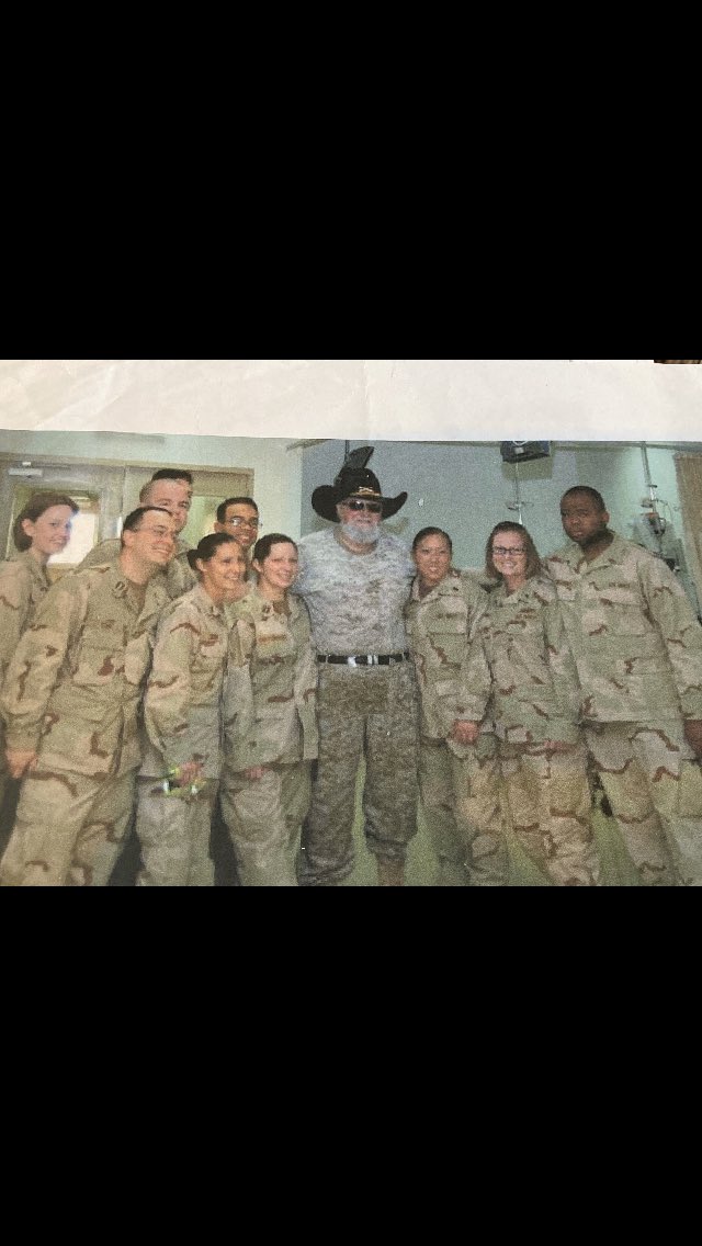 @MARINESRADIO1 @GuyWilsonMende1 @CharlieDaniels Charlie visiting troops in Afghanistan including my navy nurse daughter.