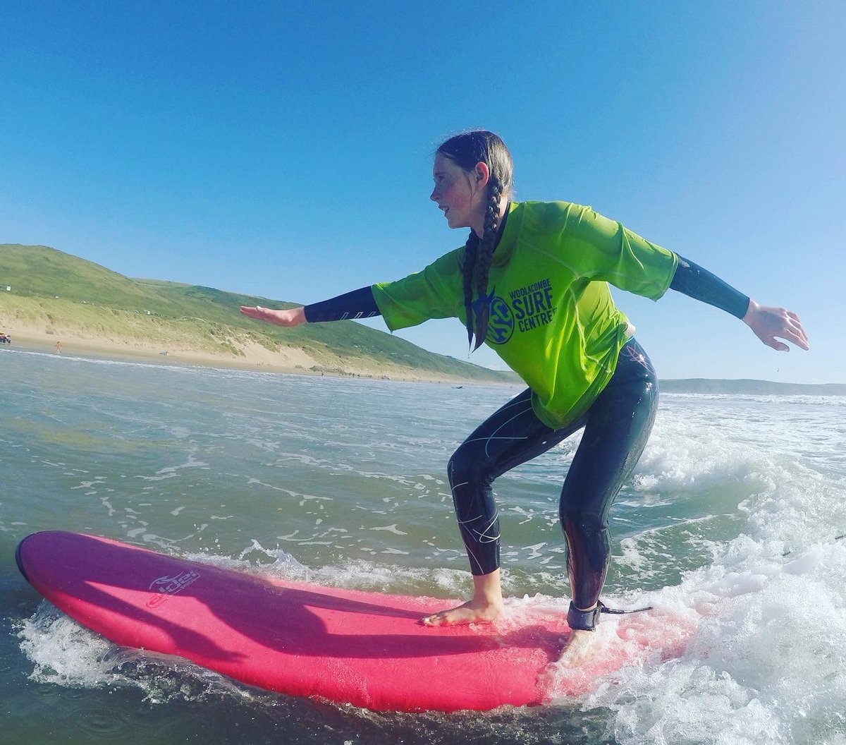 WoolacombeSurf's tweet photo. Another great day of surf lessons on the best beach in the world, Woolacombe β€οΈ #woolacombebay #woolacombebeach #bestbeach #surflessons #surfschool #learntosurf #upandriding #learn #skill #dedication #practice #nature #ocean #surfing https://t.co/2fUvMMIovj