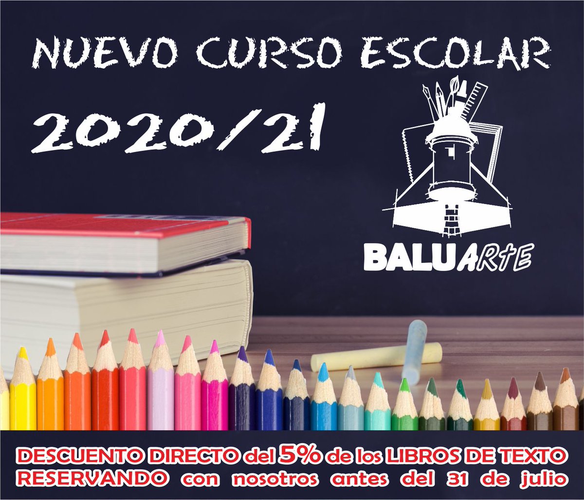 CopisteBaluarte's tweet image. Empieza la campaña de #LibrosDeTexto para la temporada escolar 2020/21 

En #Baluarte ofrecemos un descuento directo del 5%  a todas las reservas de libros de texto que se realicen antes del 31 de julio