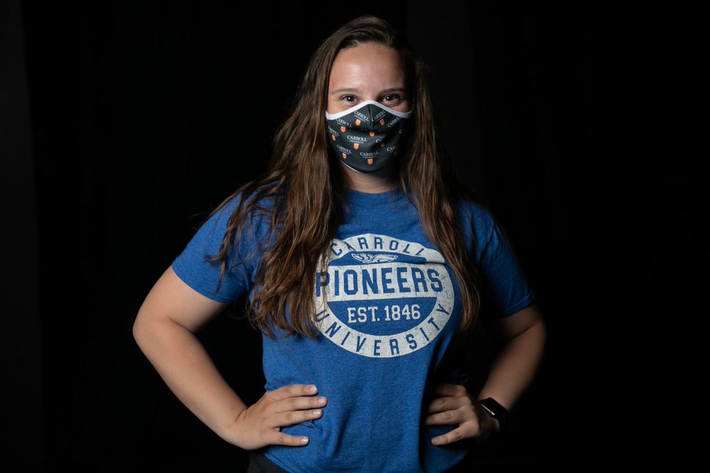 carrollu's tweet photo. All of us in the Pioneer community will do our part to help stop the spread of COVID-19 in the 2020-2021 academic year. Mask up with us! #maskuppios https://t.co/2PVSyx6b17