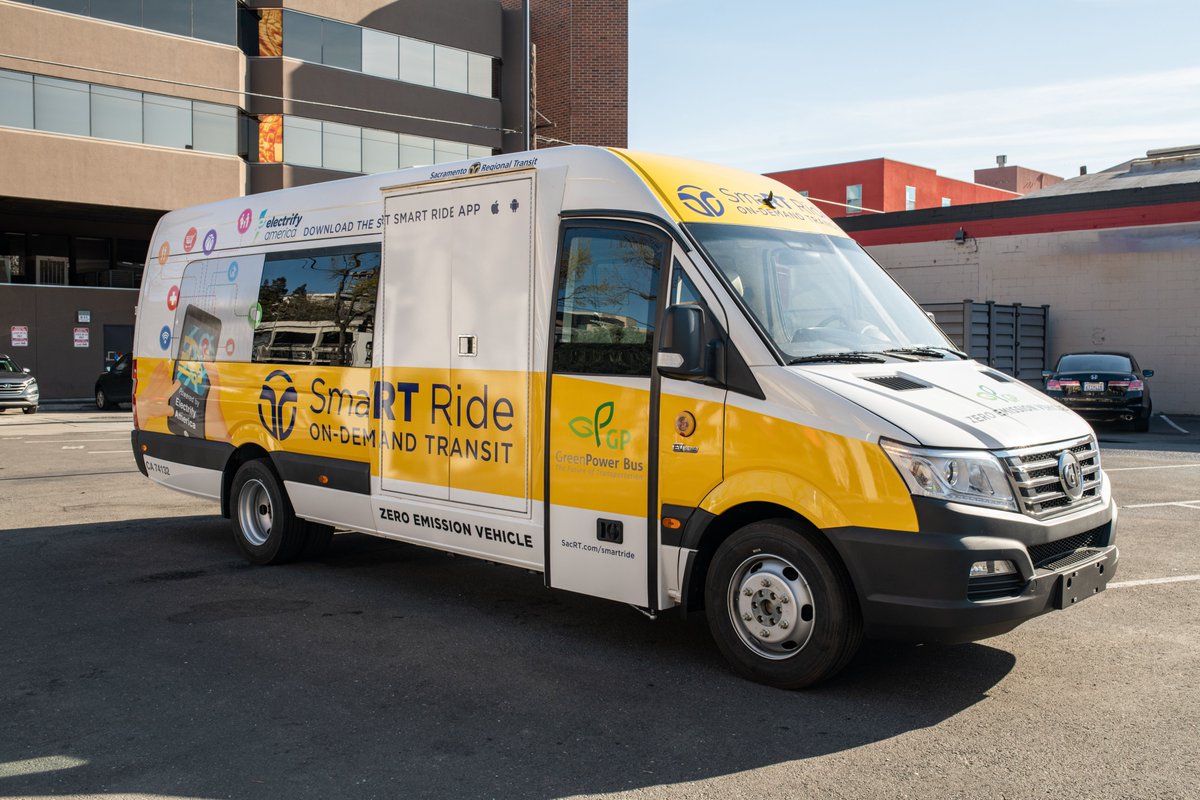 RideSacRT's tweet photo. The Franklin-South Sacramento SmaRT Ride zone features a fleet of electric shuttles provided by @ElectrifyAm. On-demand transit with zero emissions is great for your budget &amp; the environment! Download the SacRT SmaRT Ride app to request a ride. https://t.co/fT6MNeKoFT #SacToZero https://t.co/8gkBkaLFIk