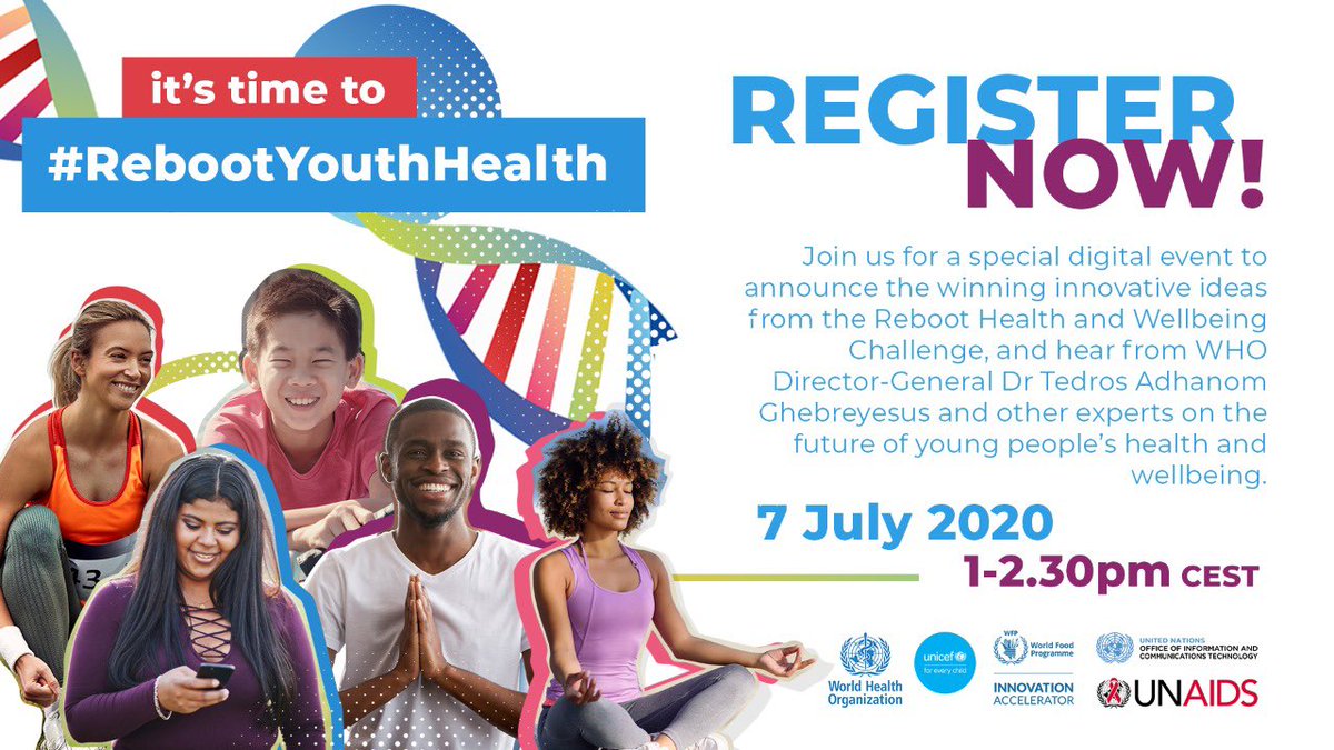 RXRadioSA's tweet photo. It’s not too late to register for the Reboot Health and Wellness Challenge virtual event! You can [REGISTER] for the event here: https://t.co/dxdTUhqBRj
#RebootYouthHealth #WorldHealthOrganisation #WHO #WFP #UNICEF #ChildrensVoicesonCOVID19 #ByAndForChildren https://t.co/92wH6oQhEu