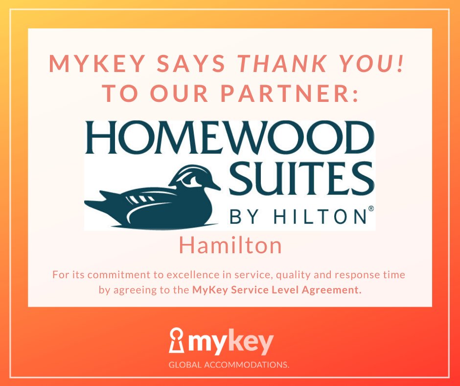 MyKeyGlobal's tweet image. Thank you to Homewood Suites by Hilton Hamilton for signing our Service Level Agreement!

Visit hubs.ly/H0p5tGJ0 for more information about us!

#Service #Insurance #InsuranceHousing #InsuranceMarketing #Quality #corporatehousing #servicedapartments #furnishedhousing
