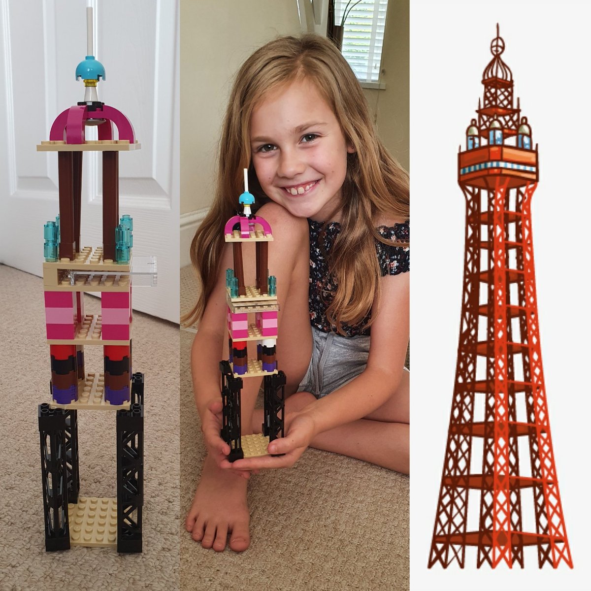 nrhop1981's tweet photo. @jonesrsdp @RhiwSyrDafydd Grace has been busy looking at lots of famous buildings and different architecture today, some of which we've been lucky to visit...but which building does she choose to replicate....Blackpool Tower 🙈😂 not a bad attempt thou 👍 https://t.co/HQDBhNzisU