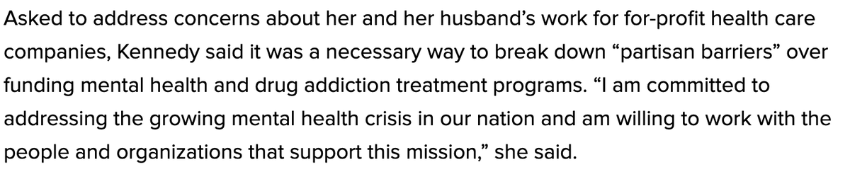 Amy Kennedy responds: “I am committed to addressing the growing mental health crisis in our nation and am willing to work with the people and organizations that support this mission."Her campaign manager calls criticism of donations WellPath executives a “vicious ... attack.”