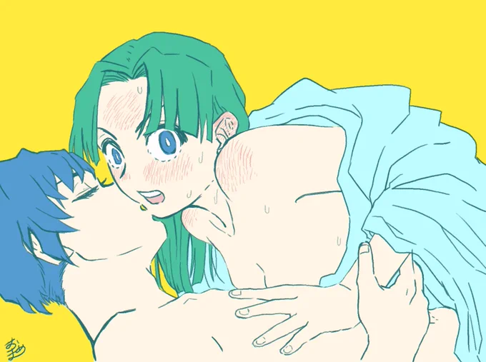 超自論(?)ですが
パステル調の配色なら助平なイラストも緩和されるのではシリーズ(伊アオ)
と括ってちびちびあげてるというわけです
緩和されてるのかな 