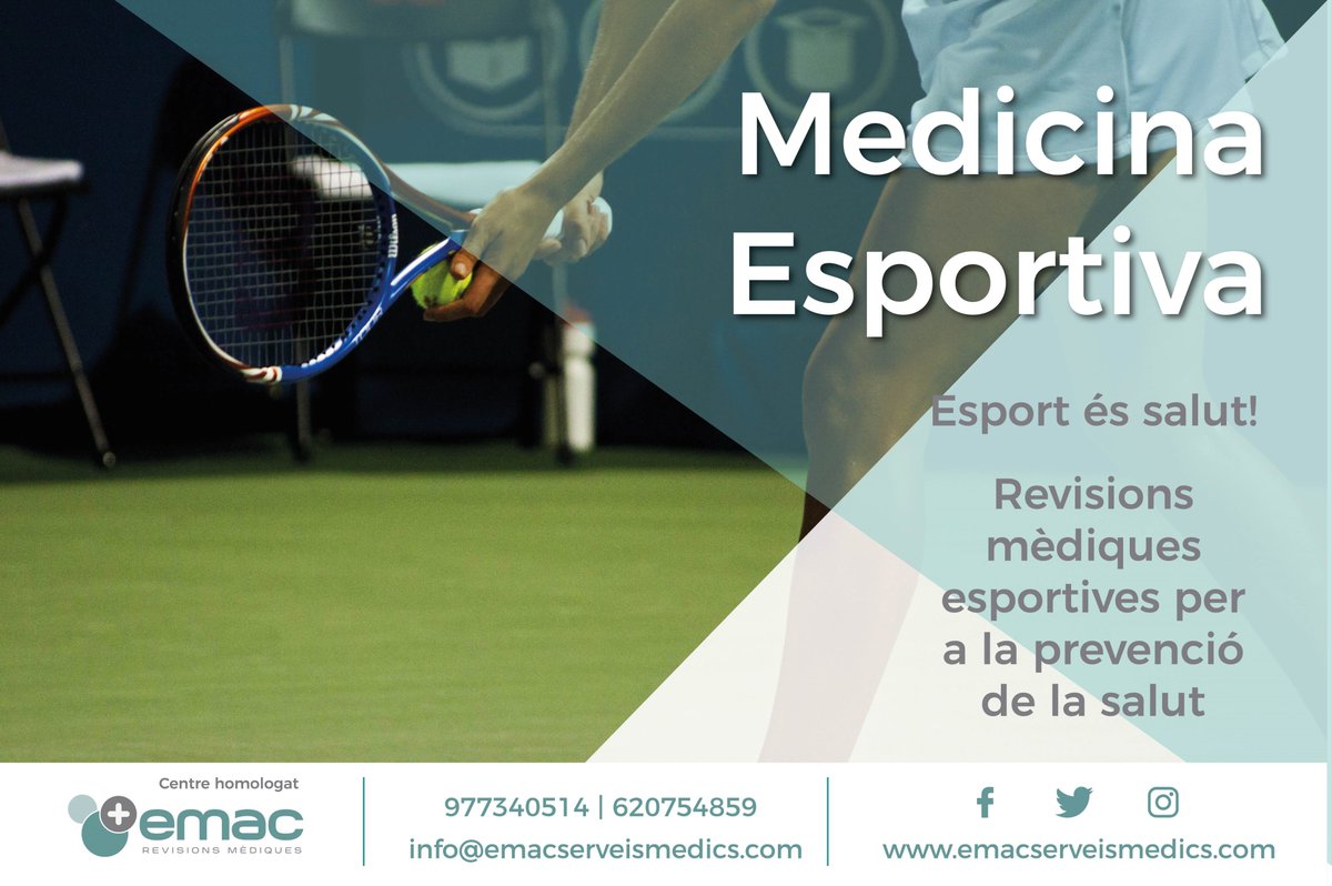 🔊Prepara't per la temporada esportiva 20-21 amb nosaltres!
➡️Amb totes les mesures de prevenció i control de la desinfecció per COVID-19
➡️Centre autoritzat pel departament de Salut i Esport
➡️Revisions mèdiques aptes per totes les federacions, inclosa la FCF
☎️977340514