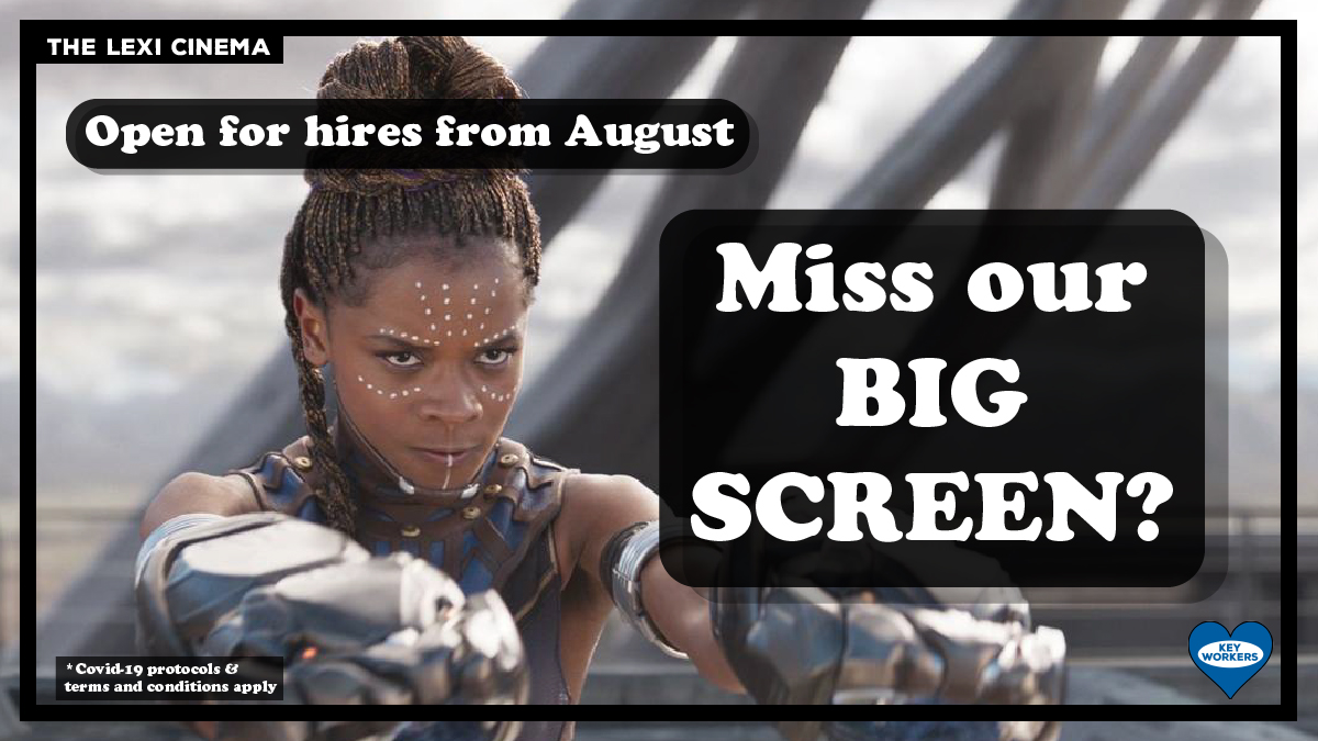 TheLexiCinema's tweet photo. π’π½π β¨ Miss our BIG SCREEN? We'll be open for small group hires in August - come to the Lexi in your household or bubble!
π» For more details please visit https://t.co/LBp4aY2tZ6, including special rates for π Key Workers.
#lexireopening #lexihire #ourlexiyourlexi https://t.co/gZ25kov7VP